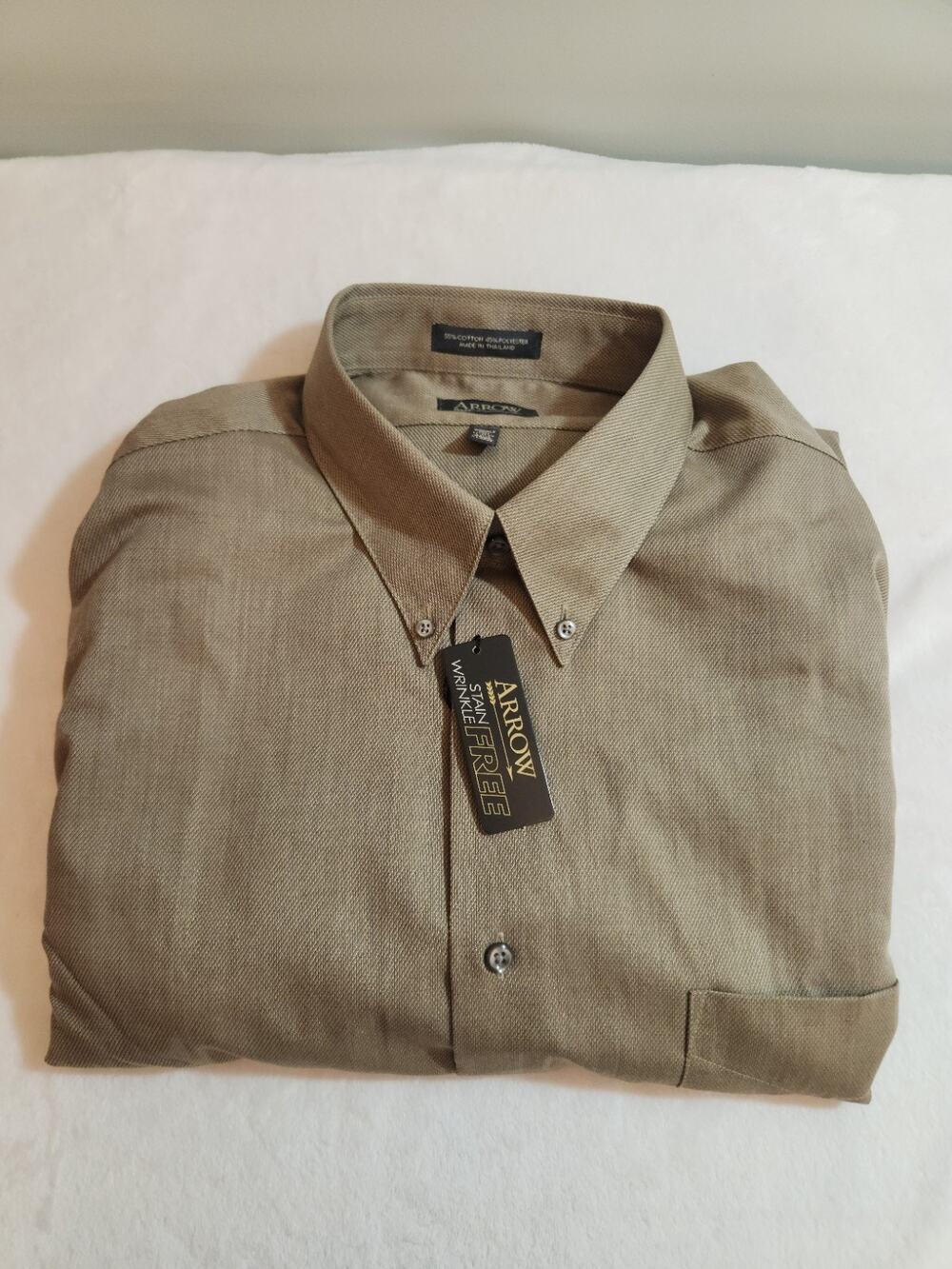 Arrow NWT Shirt Mens 17 17.5 34 35 Green Long Sleeve Preppy Business Work